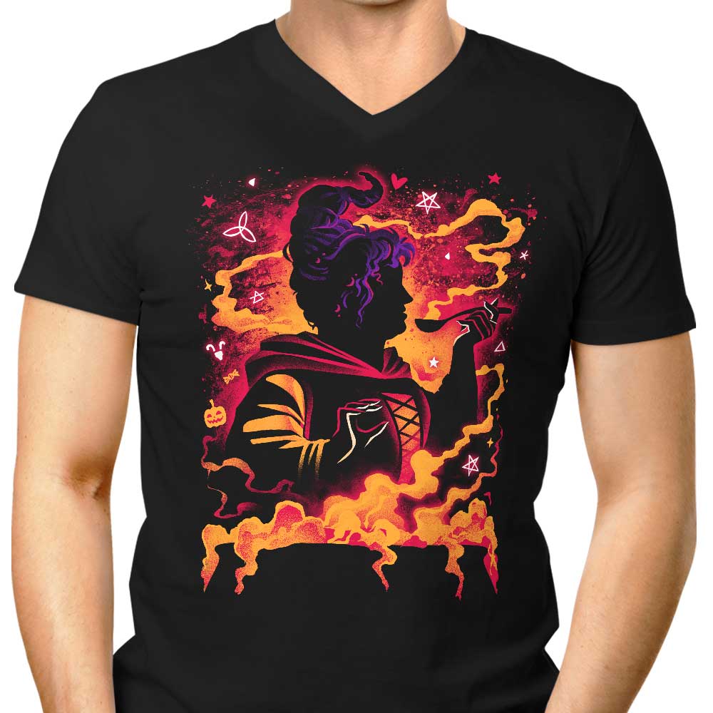 Men's Stylish V-Neck Devouring Witch T-Shirt