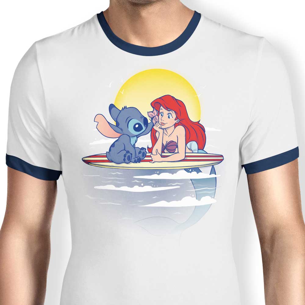 Aloha Mermaid Men's Stylish Ringer T - Shirt