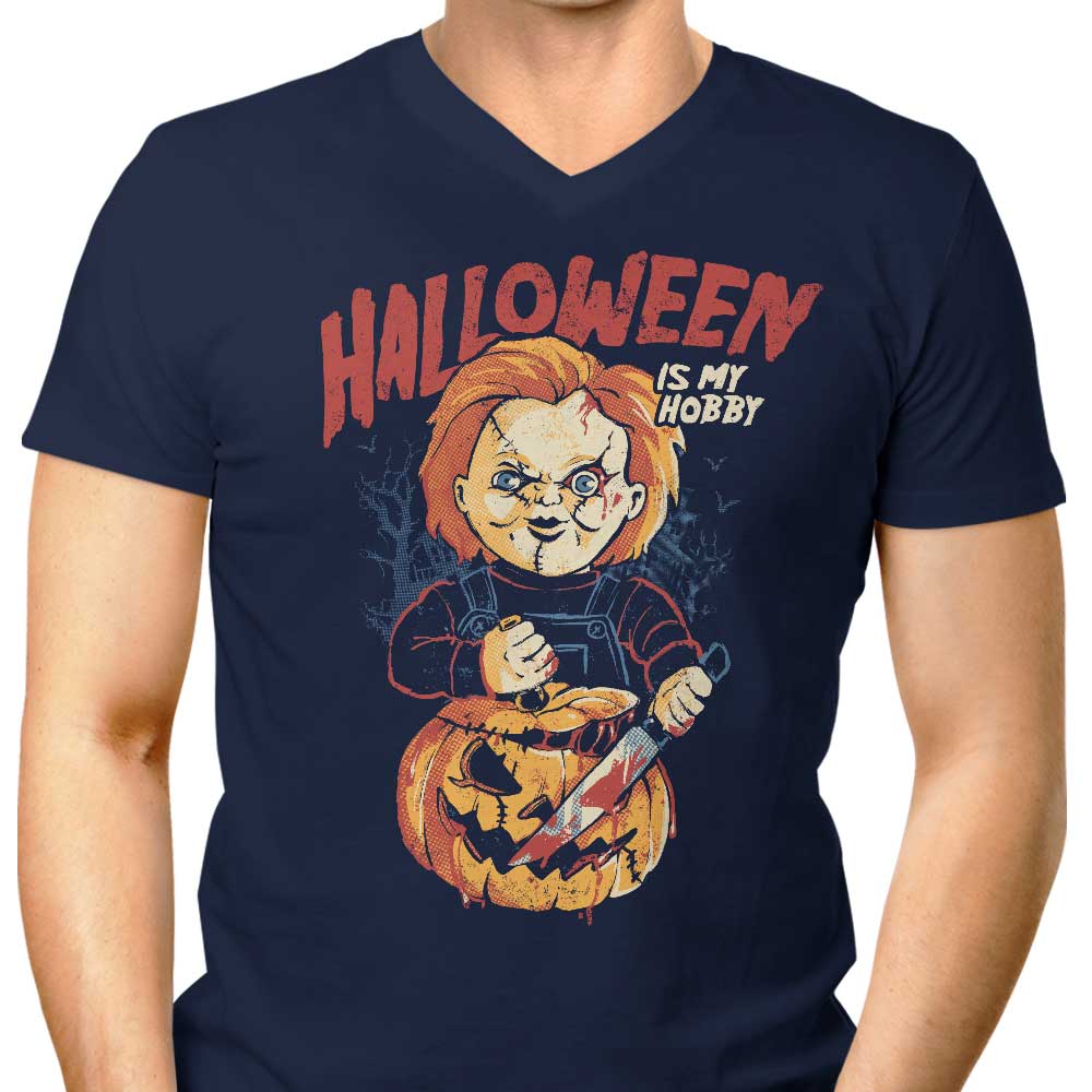 Men's V-Neck T-Shirt - Halloween is My Passion