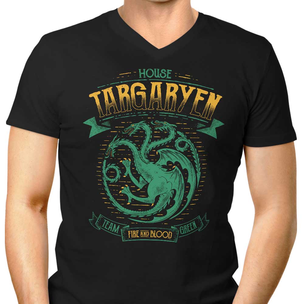 Stylish Men's V-Neck Team Green Tee