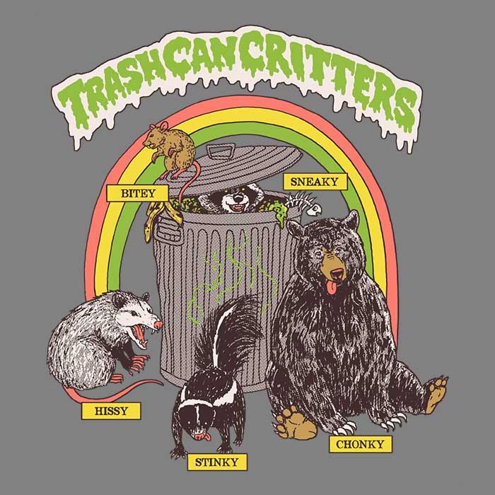 Hillary White's Trash Can Critters Design Men's Ringer Style T-Shirt