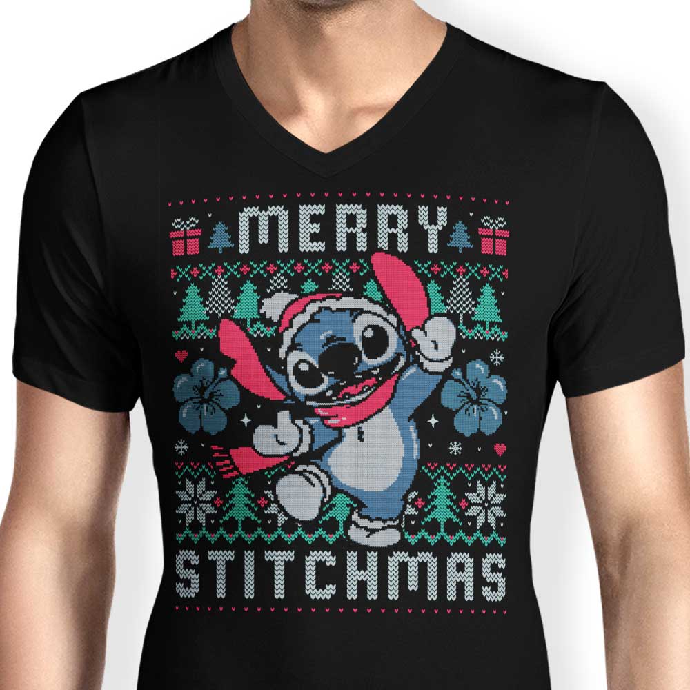 Stylish Men's V-Neck for Merry Stitchmas
