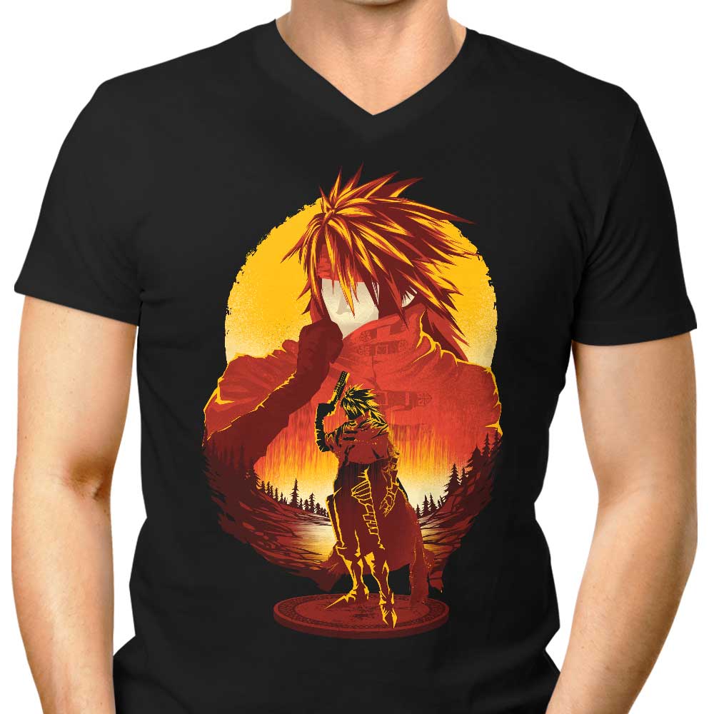 Stunning Crimson Sunset Men's V-Neck T-Shirt