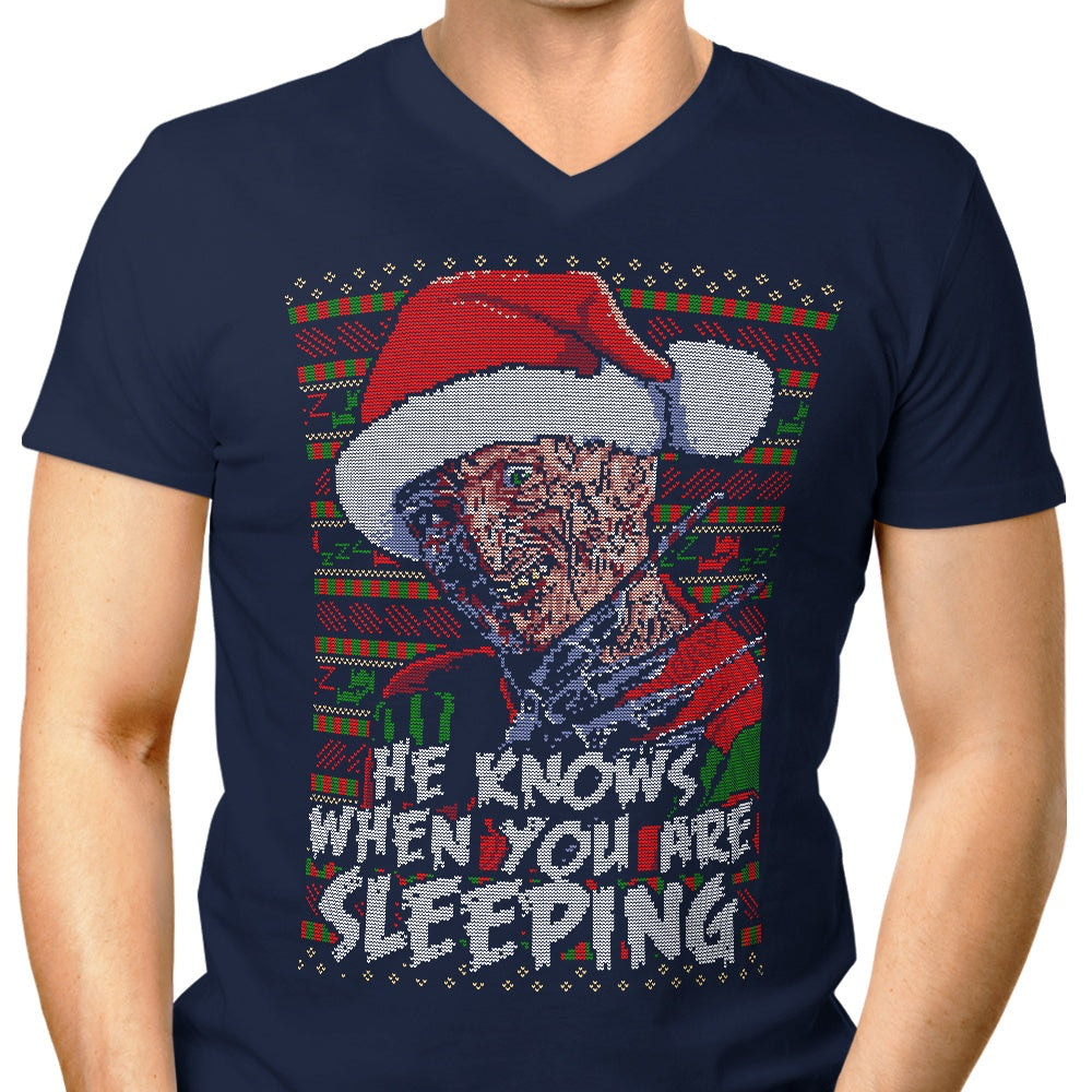 Men's Fashionable V-Neck Ugly and Scary Nightmare Sweater