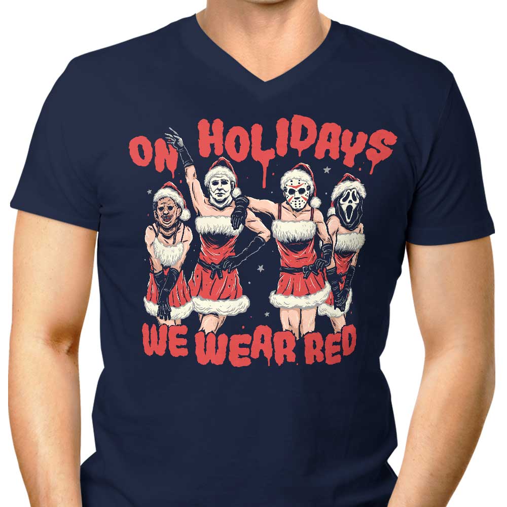 Stylish Men's Red V-Neck by Momma Gorilla