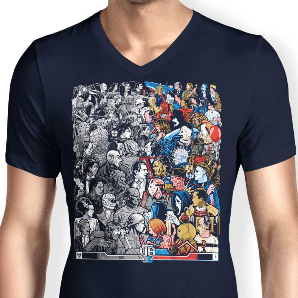 Grayscale vs. Grotesque Style Men's V-Neck T-Shirt