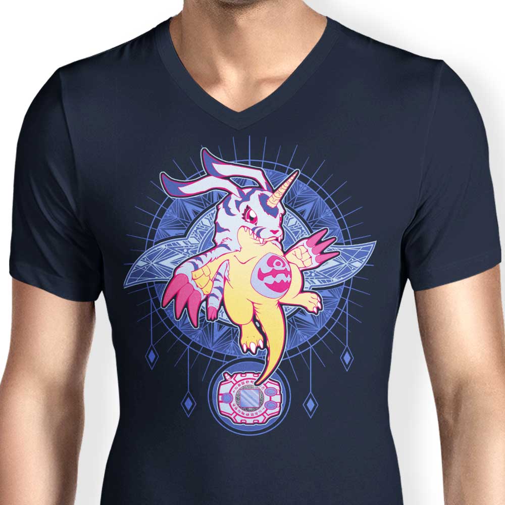 Men's V-Neck T-Shirt - Crest of Friendship Design