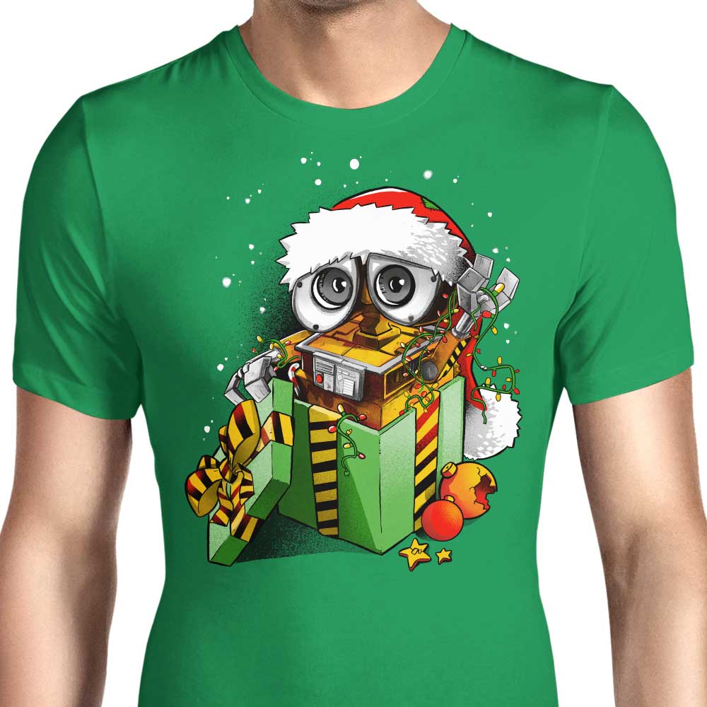 Alemaglia's Christmas Robot-themed Men's T-Shirts in Various Sizes