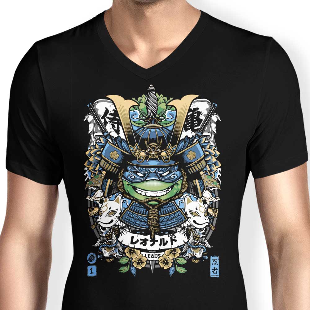 Men's Stylish V-Neck Samurai Leader T-Shirt
