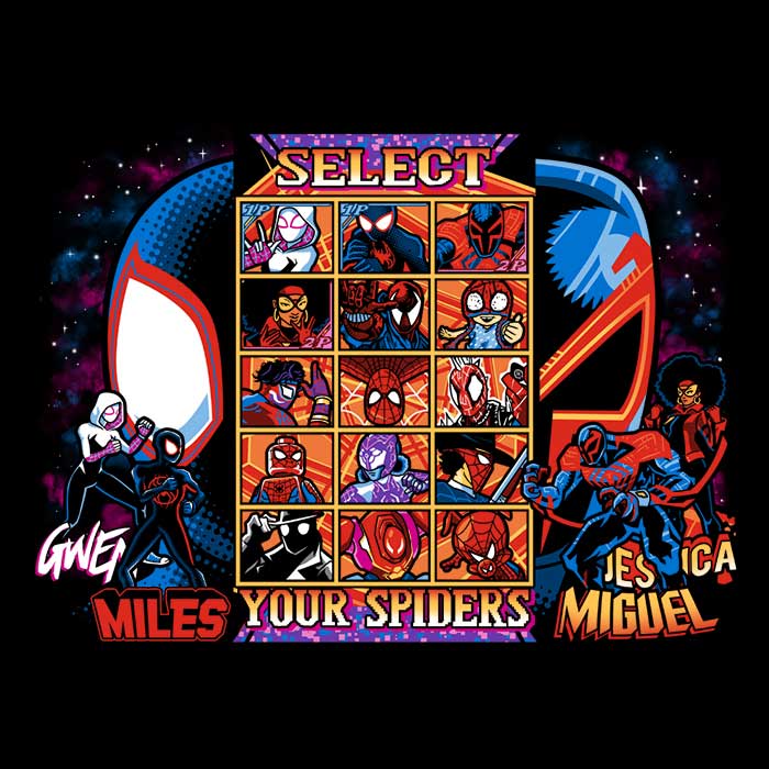 Unique Clash of Spiders Ringer Style T-Shirt