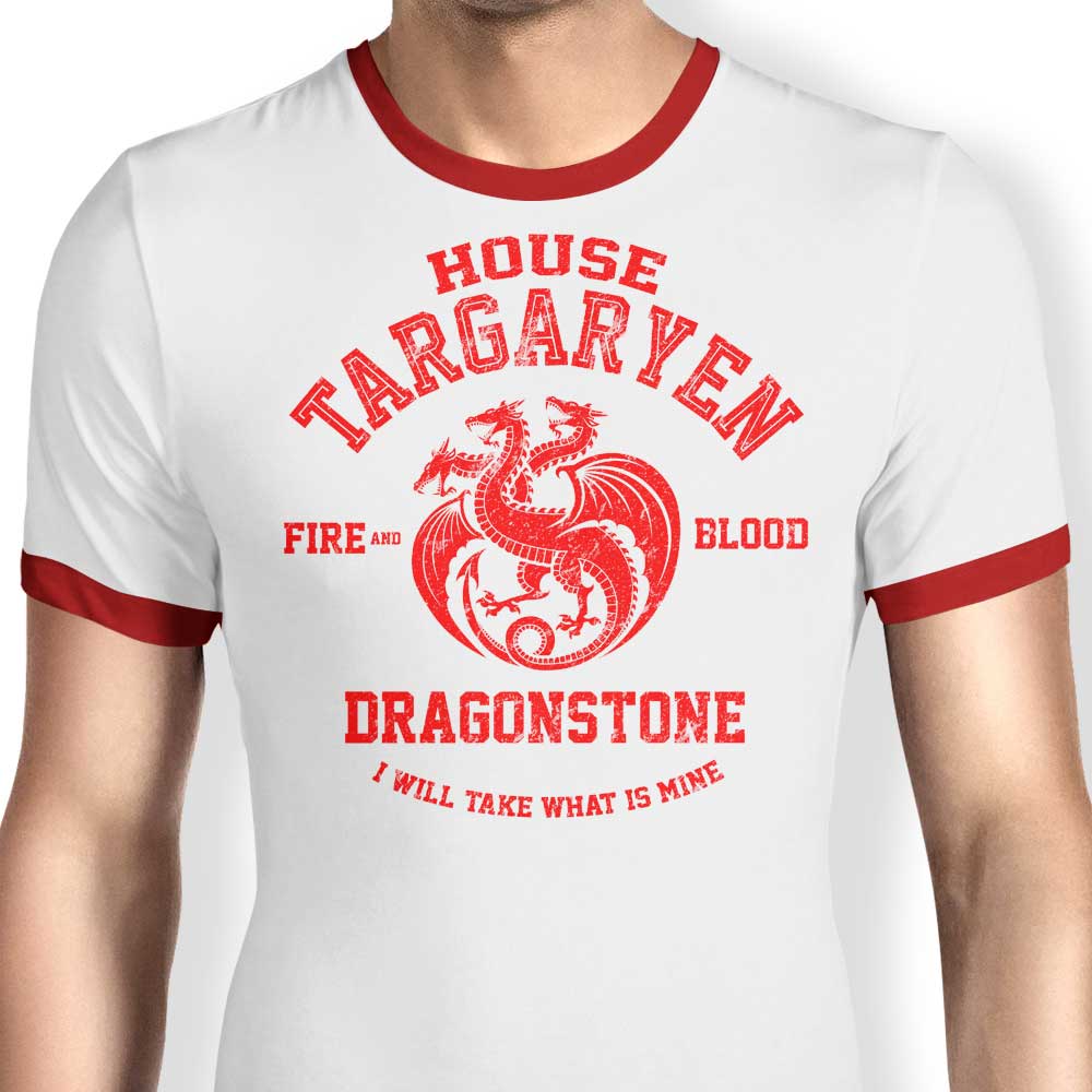 Digital Phoenix's Fire and Blood Inspired Ringer Style T-Shirt for Casual Wear