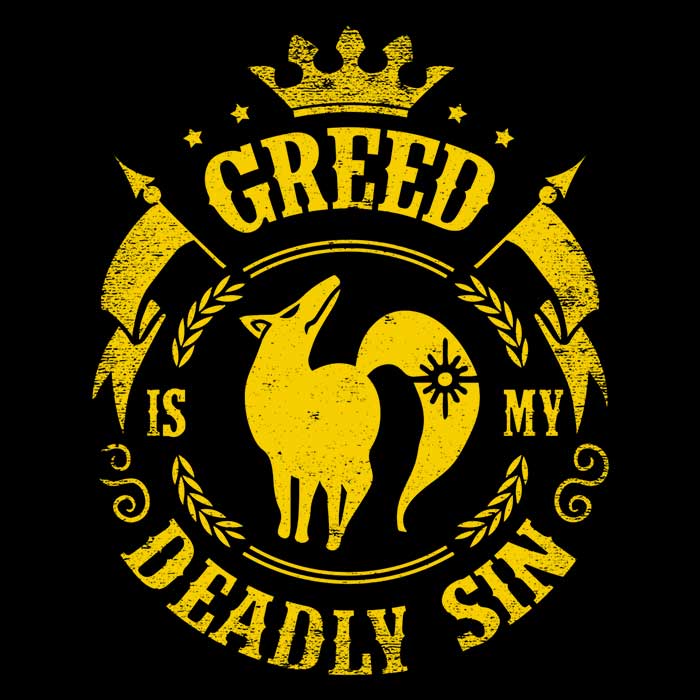 Typhoonic Art's Greed is My Sin Men's Ringer Style Cotton T - Shirt