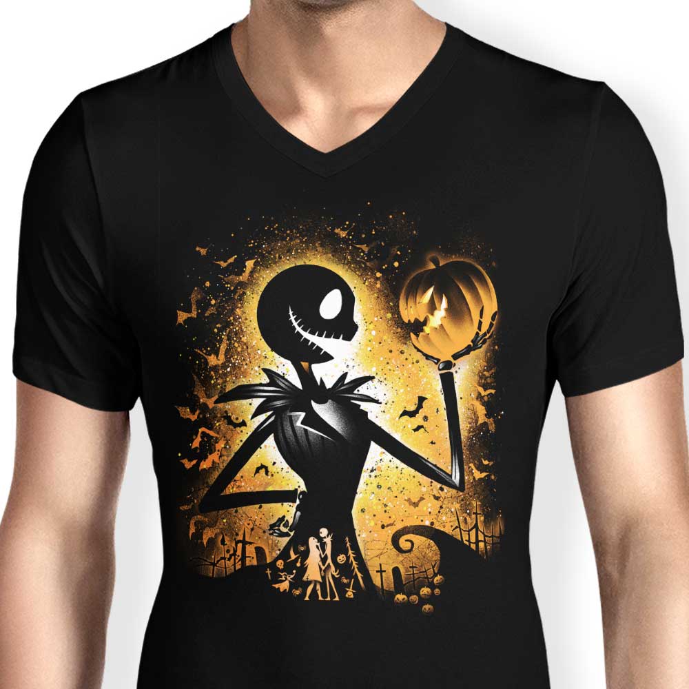 Alemaglia's Men's Stylish V-Neck - The King of Halloween