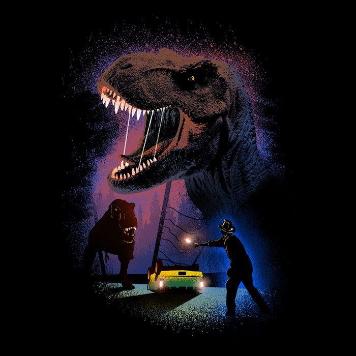 Men's Stylish V-Neck T-Shirt with 'Night Escape' Design by Donnie Illustrations