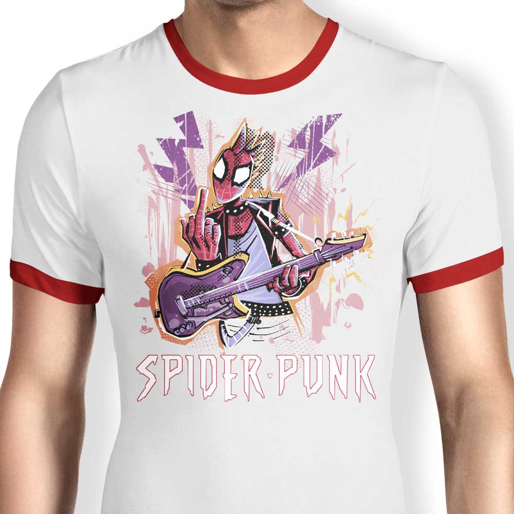 Cool Spider Punk Style Ringer T-Shirt for Fashion Lovers