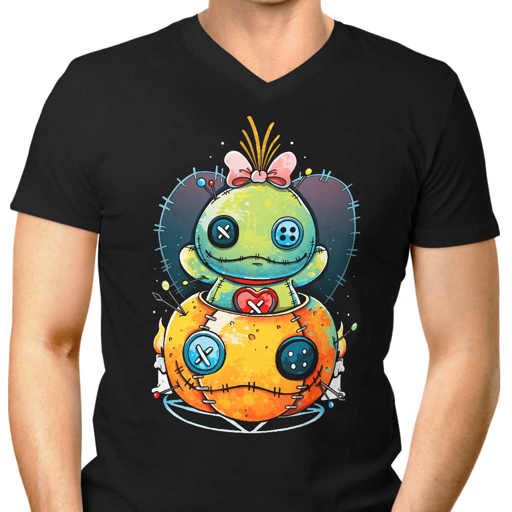 Men's V-Neck Voodoo Pumpkin T-Shirt