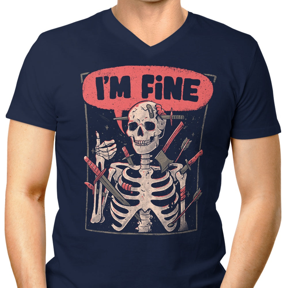 Men's Comfortable V-Neck T-Shirt from 'We're Fine'