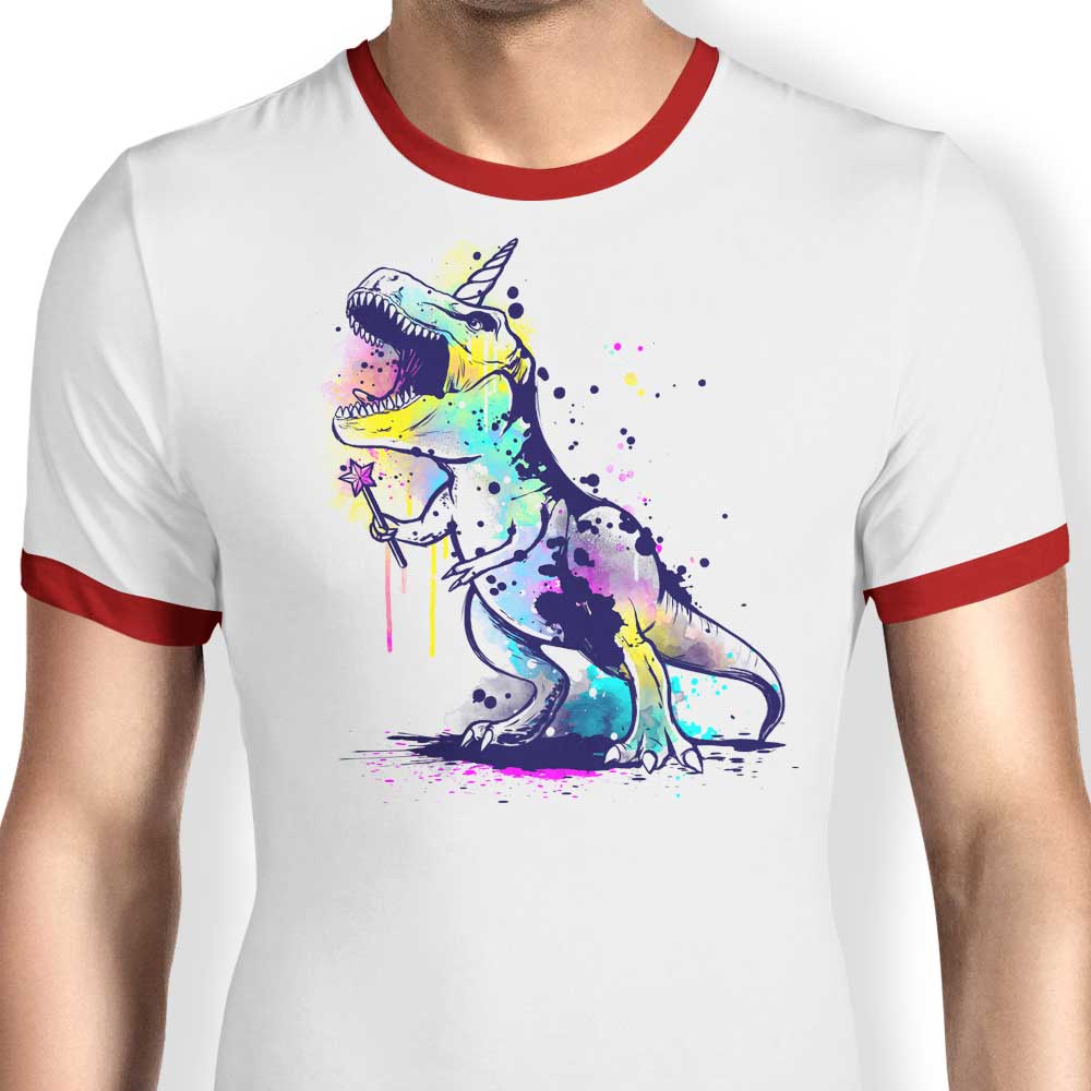 Unicornasaurus Rex Stylish Ringer T-Shirt for Fashion Enthusiasts