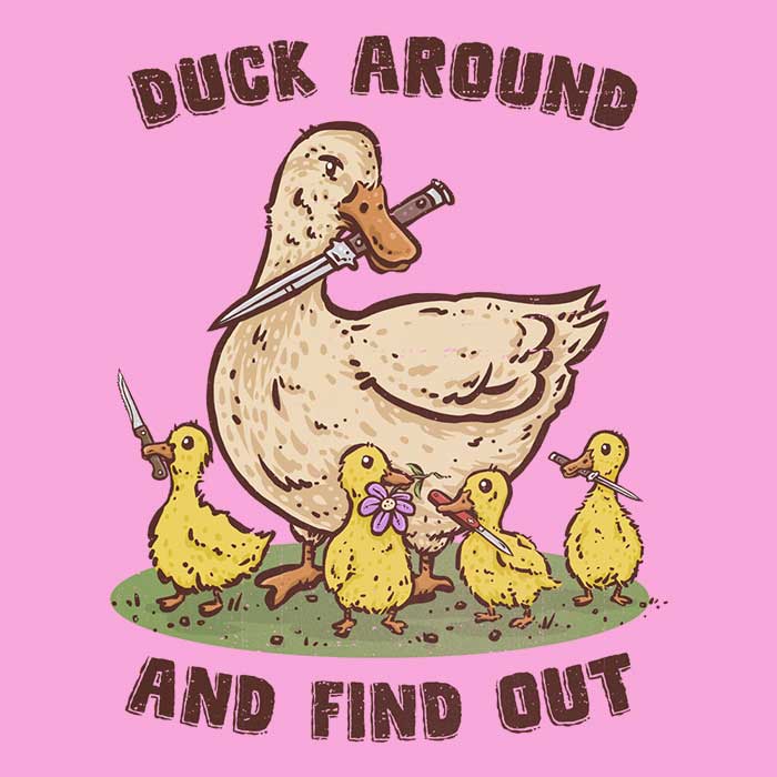 Ringer Style 'Duck Around' T - Shirt for Fashion Enthusiasts