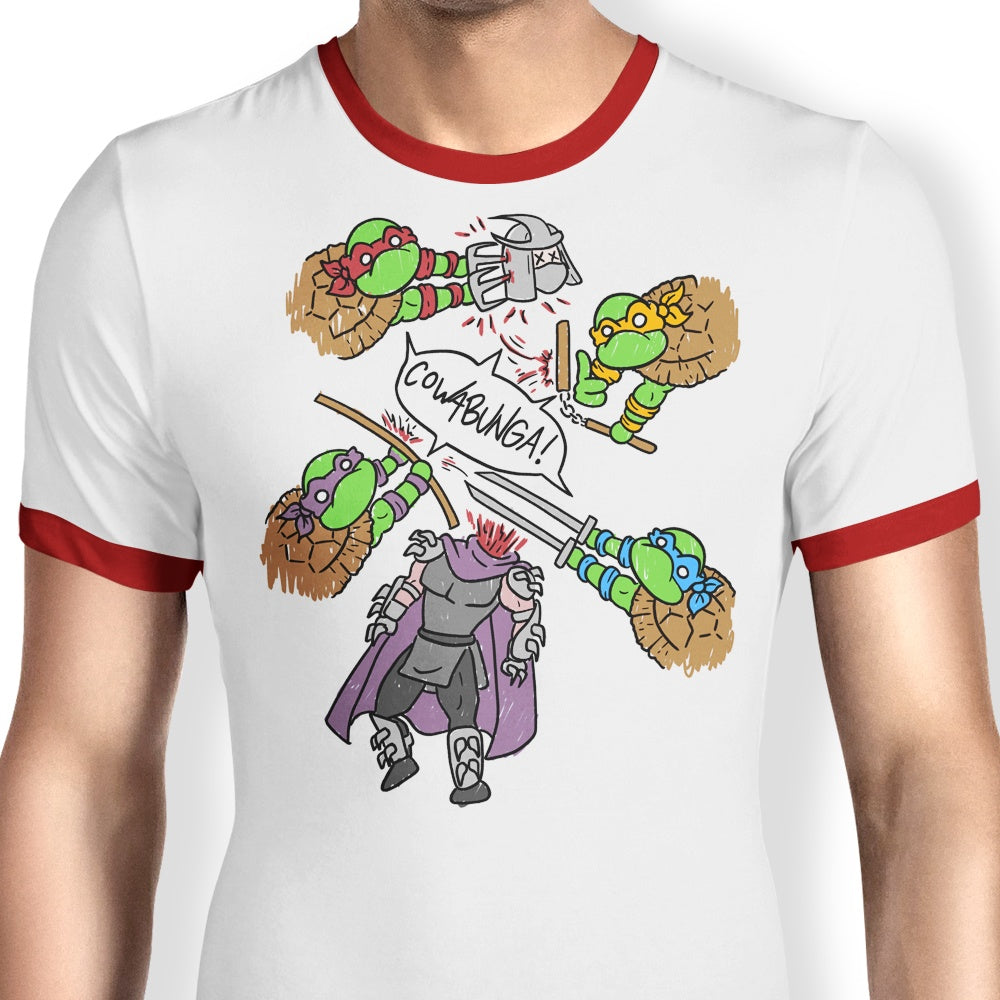 Turtle Pool Ringer Style Casual T - Shirt
