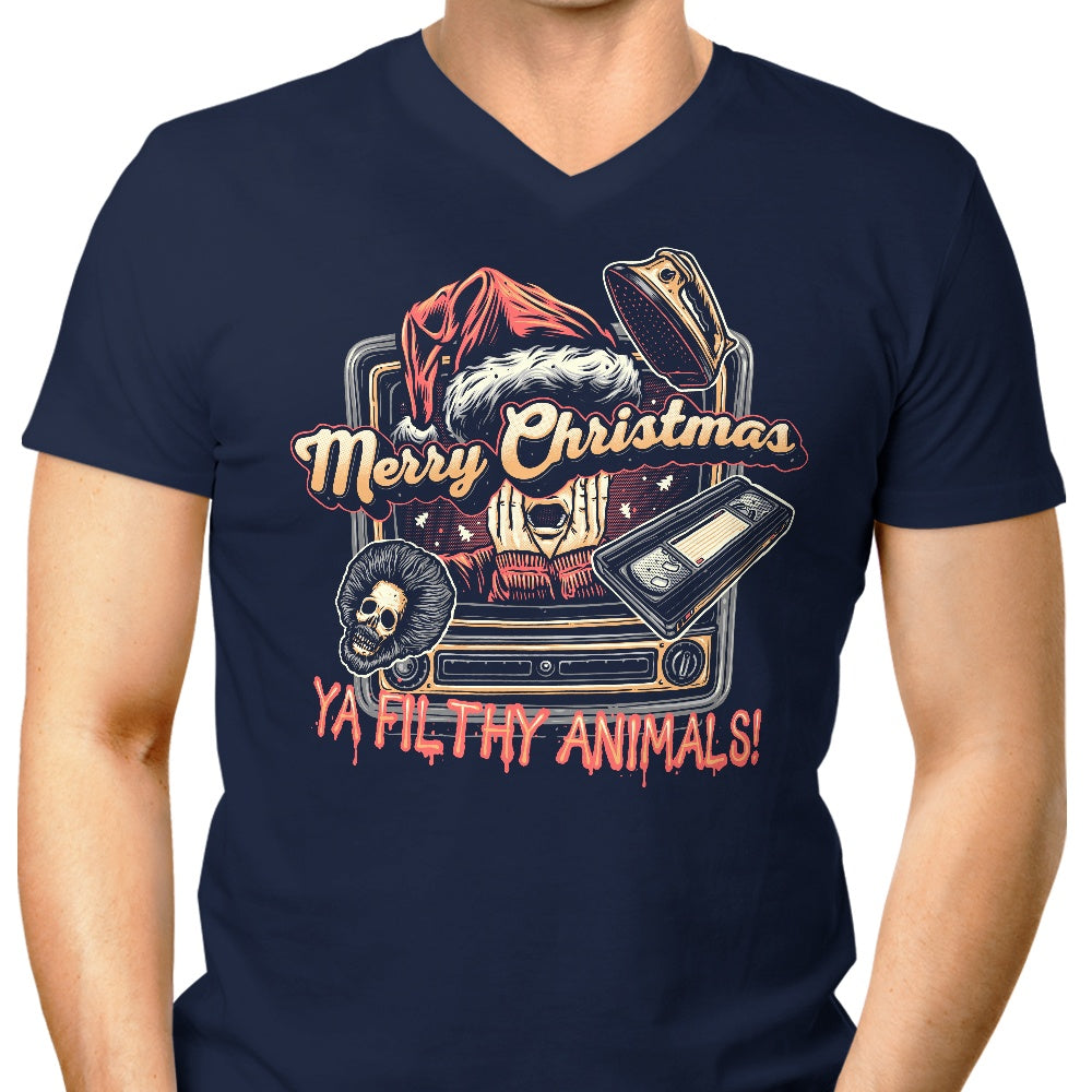 Men's V-Neck T-Shirt - Ya Filthy Animals Collection