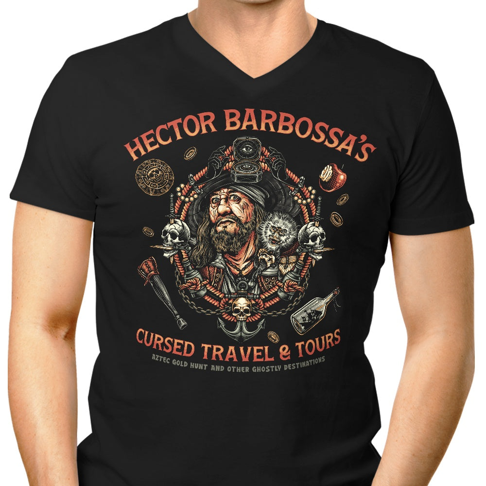 Glitchygorilla's Men's Stylish Cursed Travel and Tours V-Neck