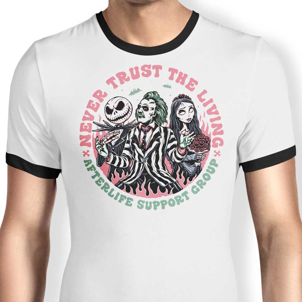 Afterlife Support Group-themed Ringer Style T-Shirt by Momma Gorilla
