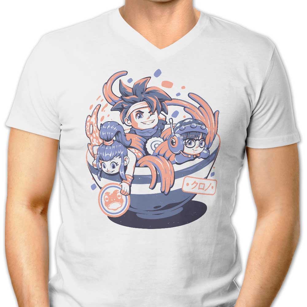 Stylish Men's V-Neck Chrono Bowl T-Shirt