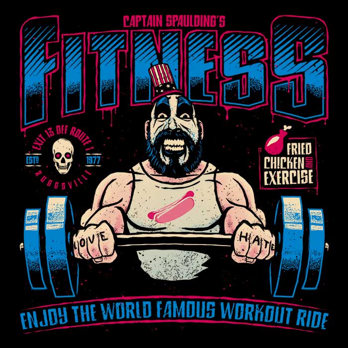 Men's 'Fried Chicken and Exercise' Apparel: T-Shirts in Various Sizes