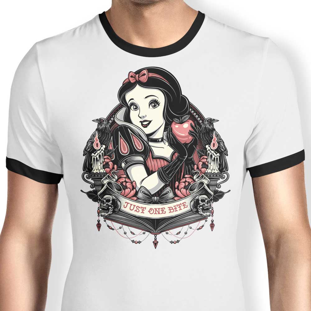 Glitchygorilla's Tempting 'Just One Bite' Ringer T - Shirt
