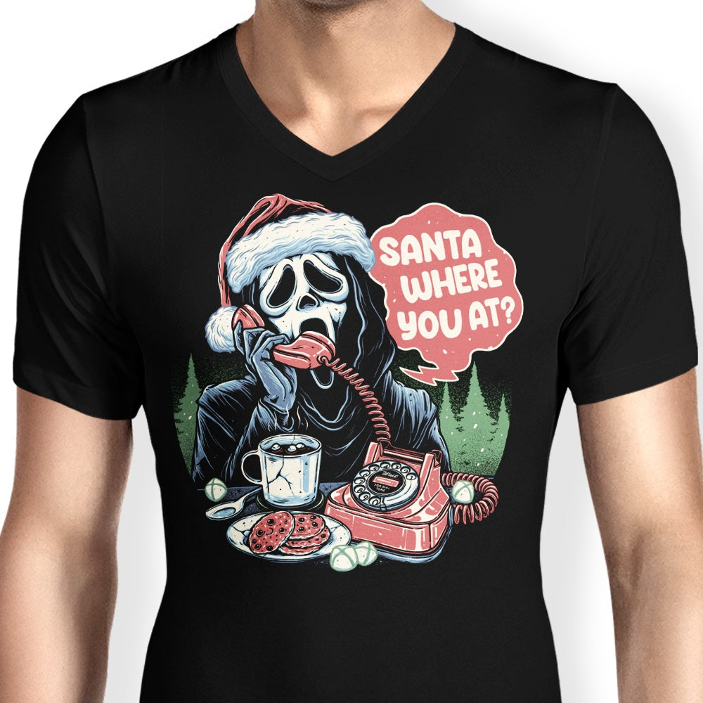 Men's V-Neck T-Shirt - 'Santa Where Are You?'