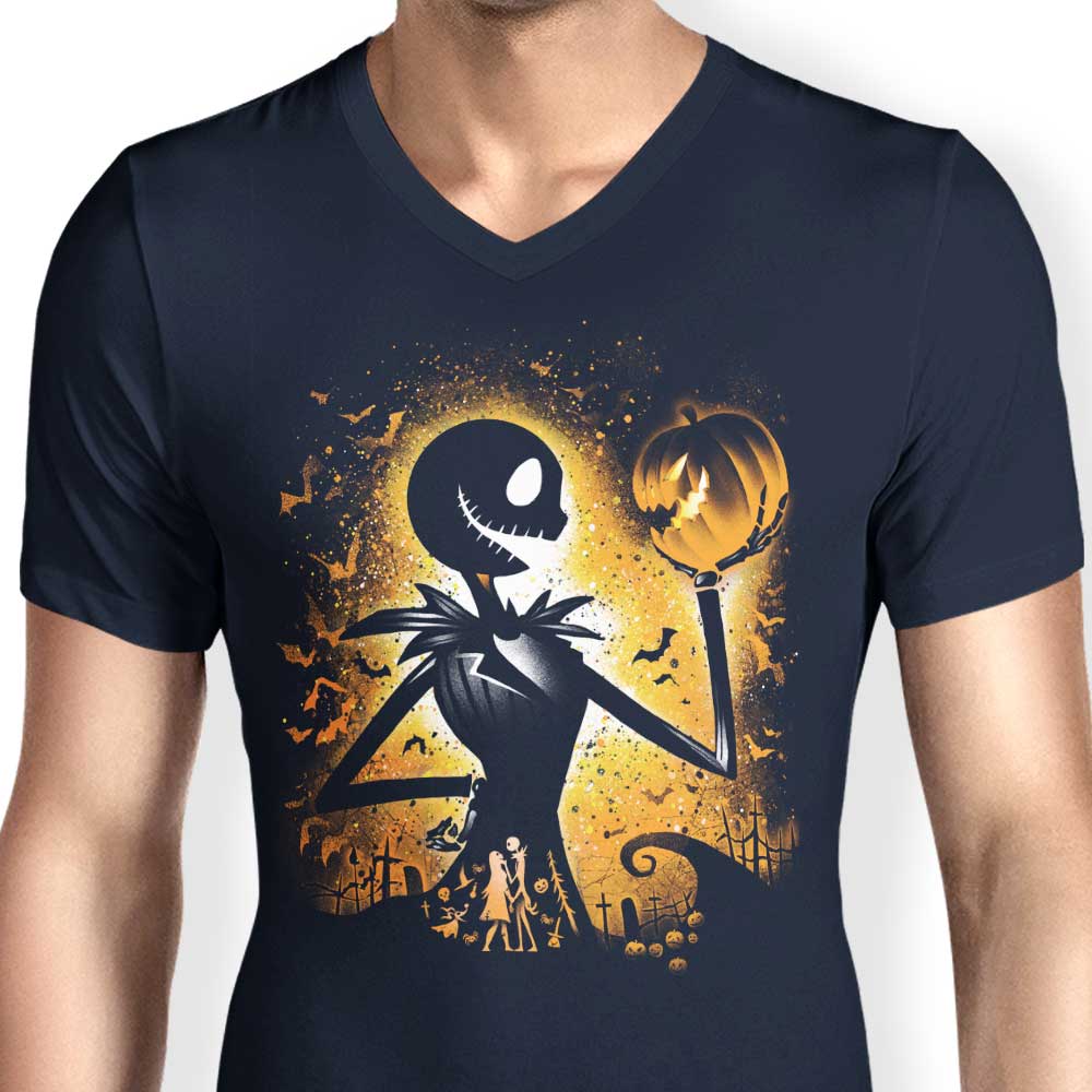 Alemaglia's Men's Stylish V-Neck - The King of Halloween