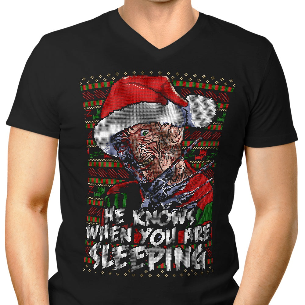 Men's Fashionable V-Neck Ugly and Scary Nightmare Sweater
