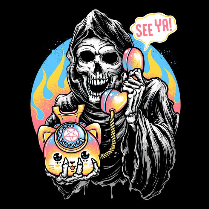Glitchygorilla's 'Death is Calling' Comfortable Men's/Unisex and Women's Tank Tops