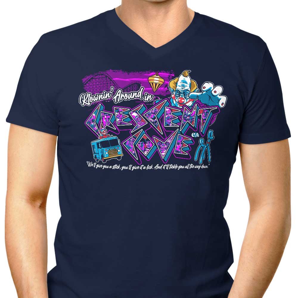Men's V-Neck T-Shirt - Having Fun like a Clown