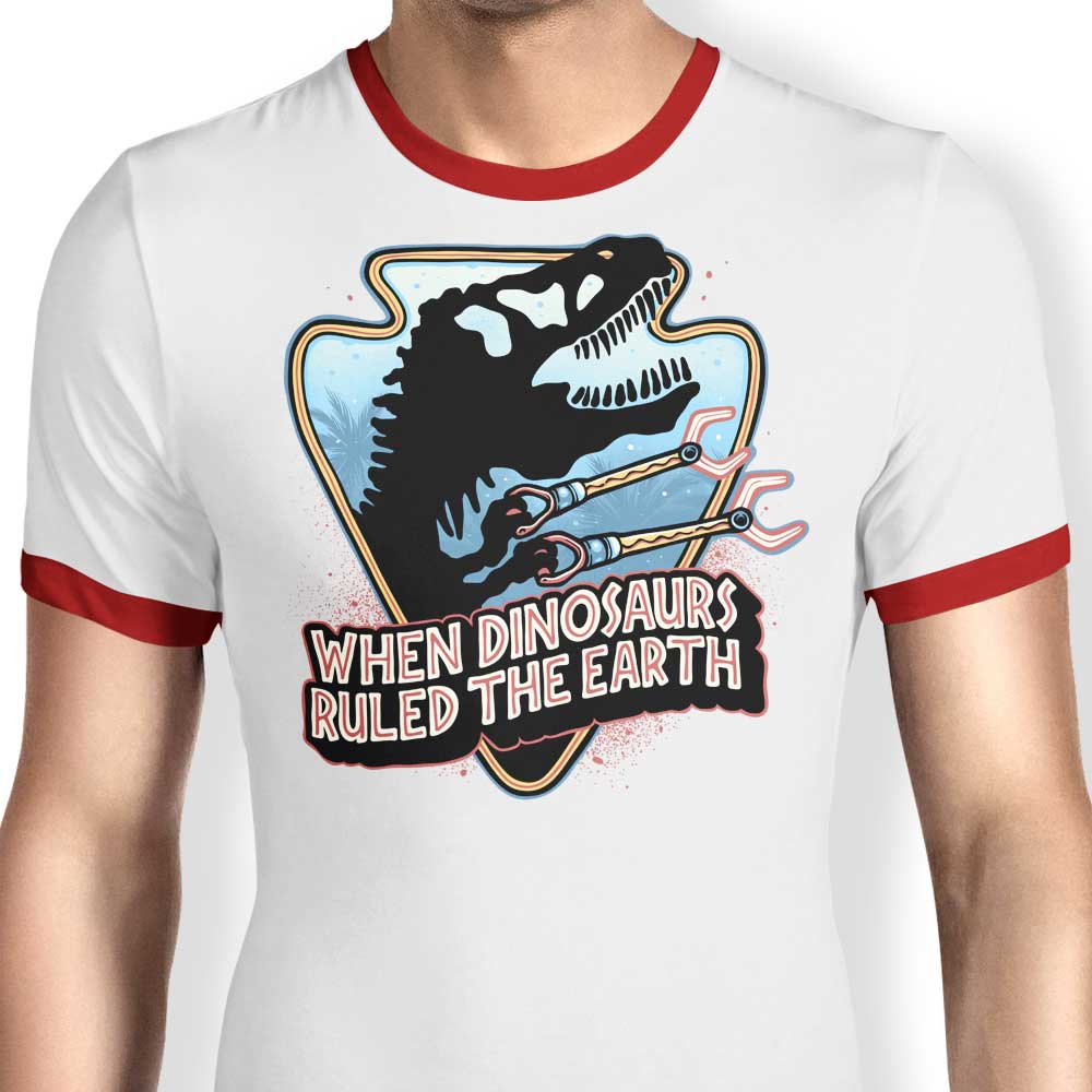 Ringer T-Shirt Inspired by the Era When Dinosaurs Dominated the Earth