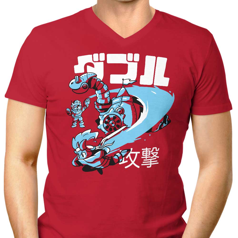 Men's V-Neck Fire Whirl T-Shirt