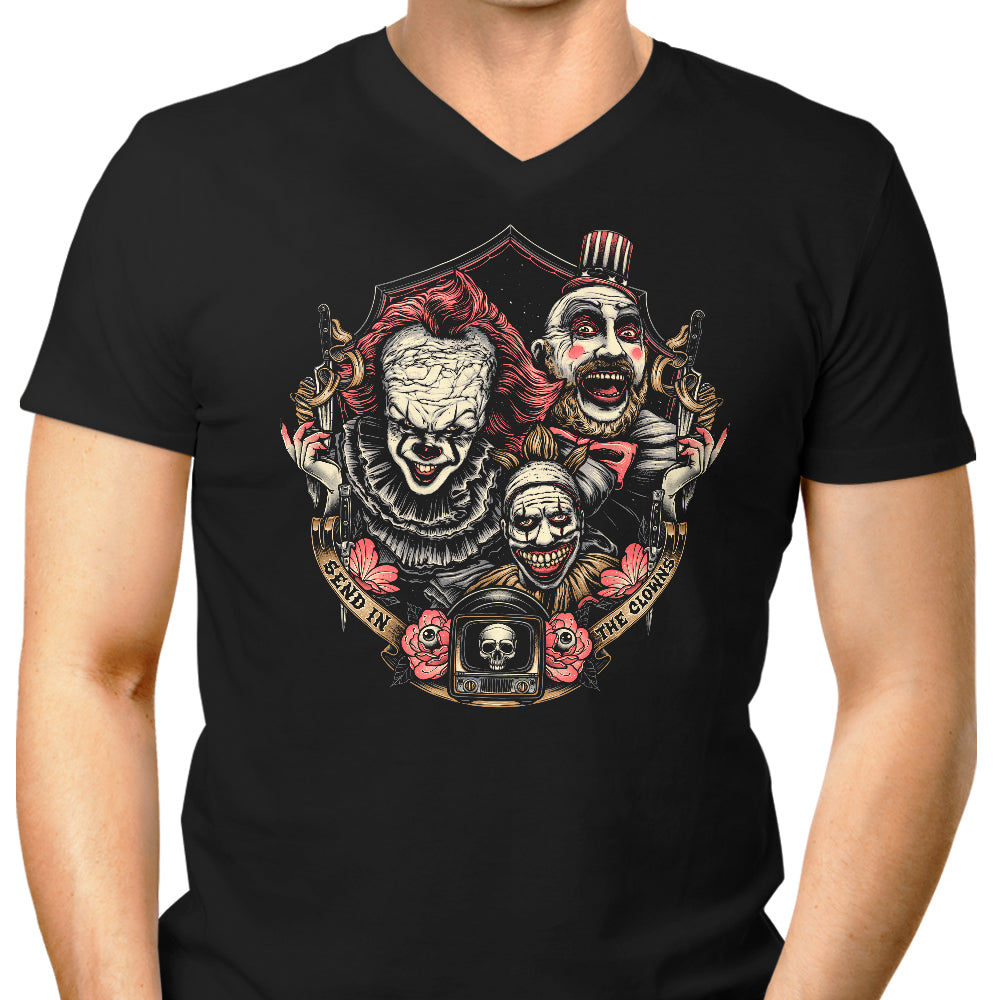 Glitchygorilla's 'Send in the Clowns' Men's V-Neck T-Shirt