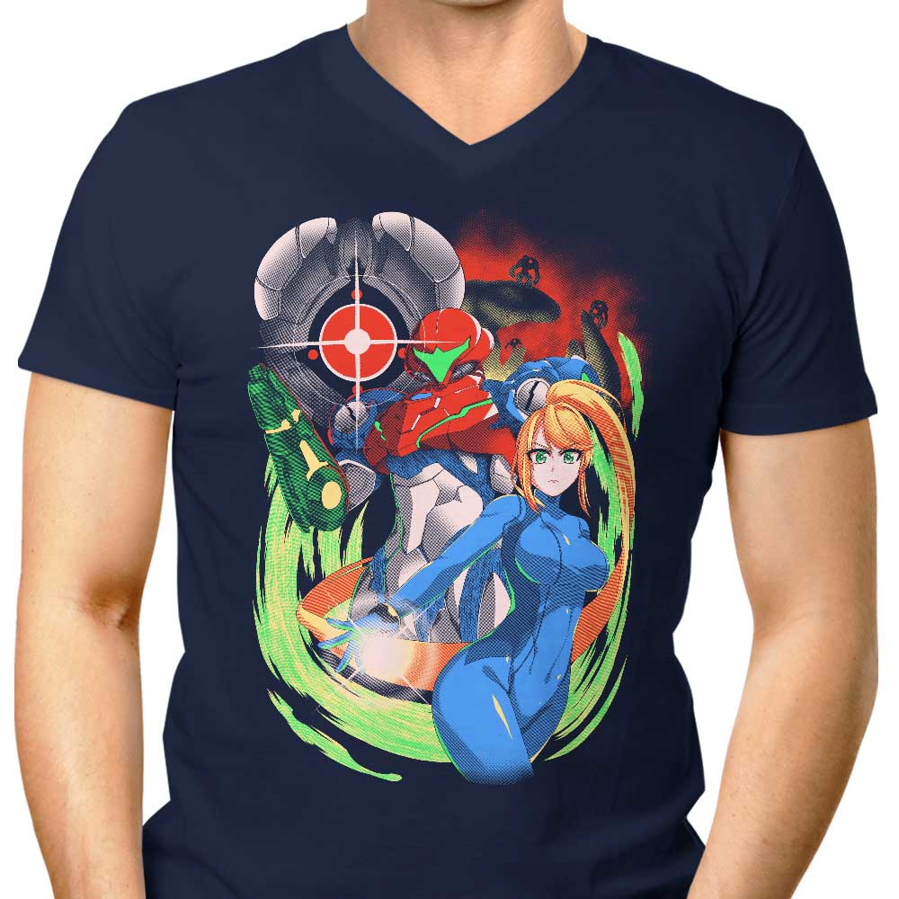 Men's V-Neck T-Shirt - 'Enemy in the Night' by Coinbox Tees
