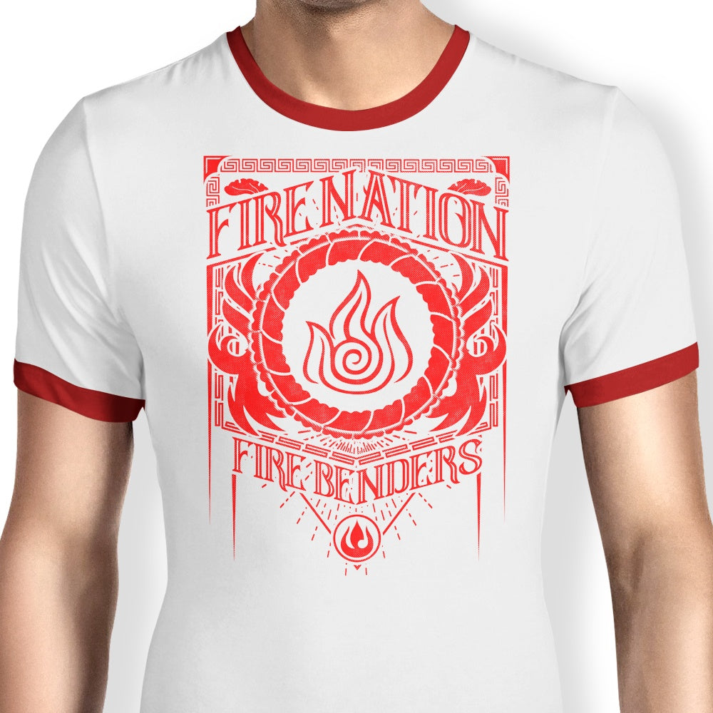 Classic Fire-themed Men's Ringer Style T-Shirt by Arinesart