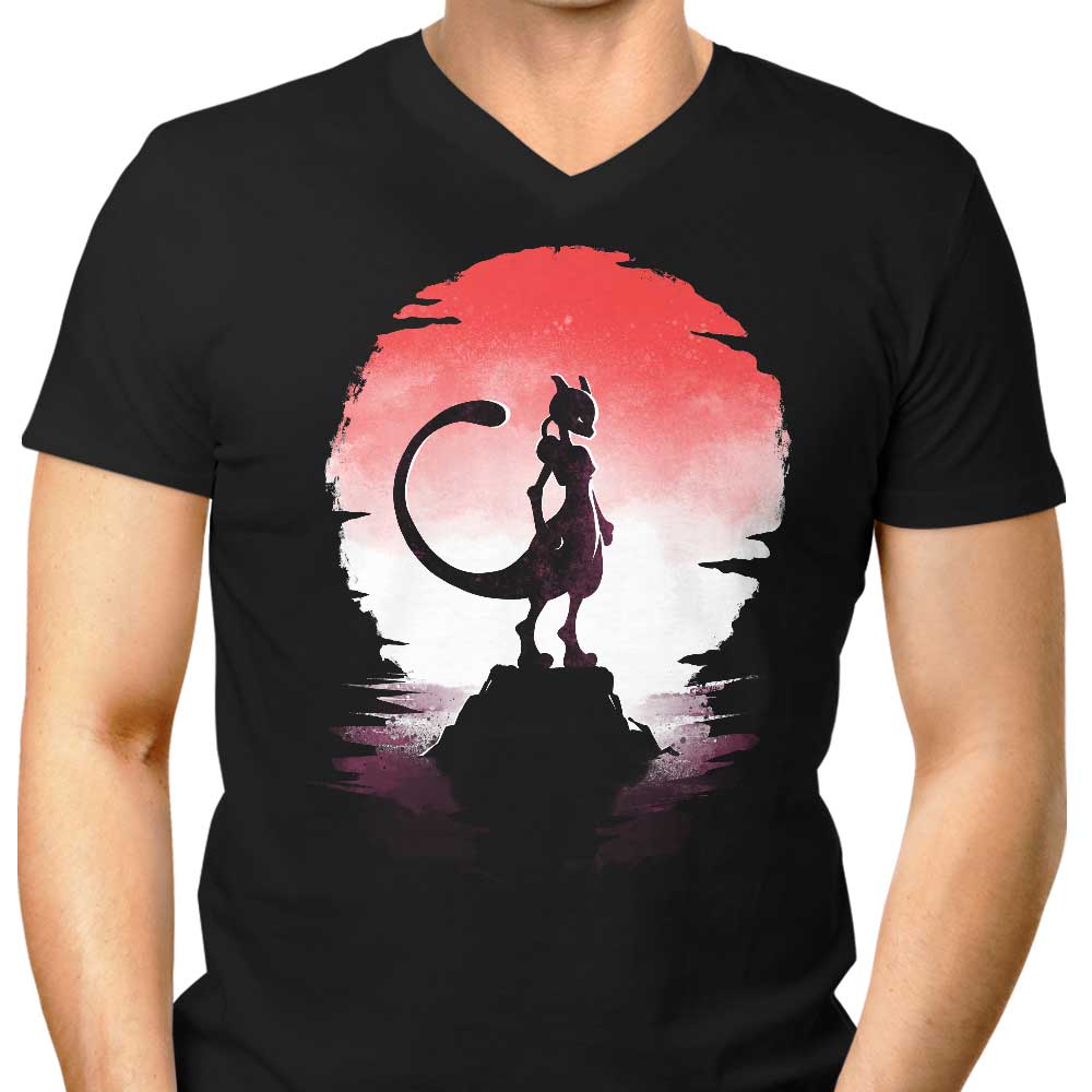 Men's Mysterious V-Neck T-Shirt - Psychic Under the Moon