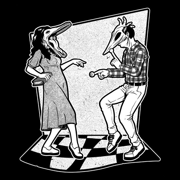 Men's V-Neck T-Shirt for Ghost Couple Dance
