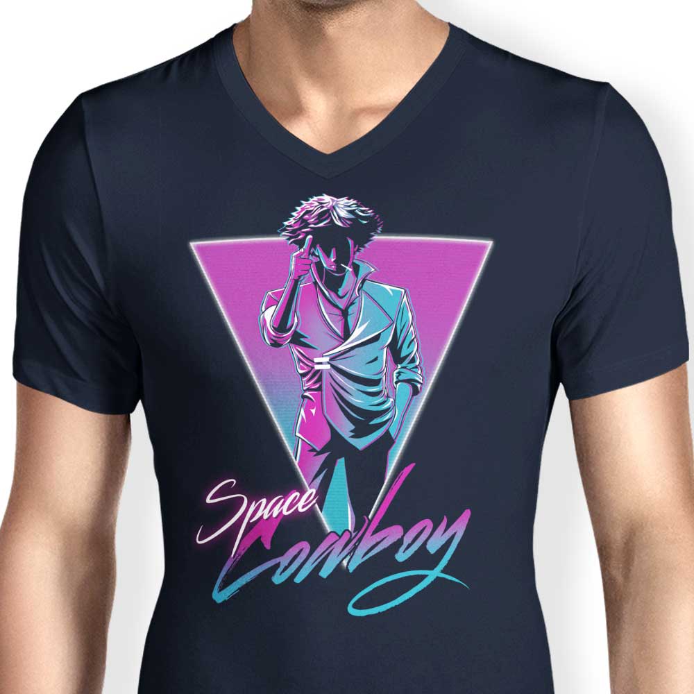 Stylish Men's Neon V-Neck Cowboy Top