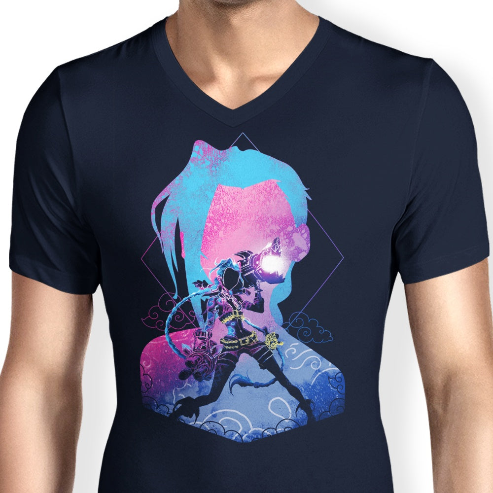 Men's V-Neck T-Shirt - The Spirit of the Super Rocket