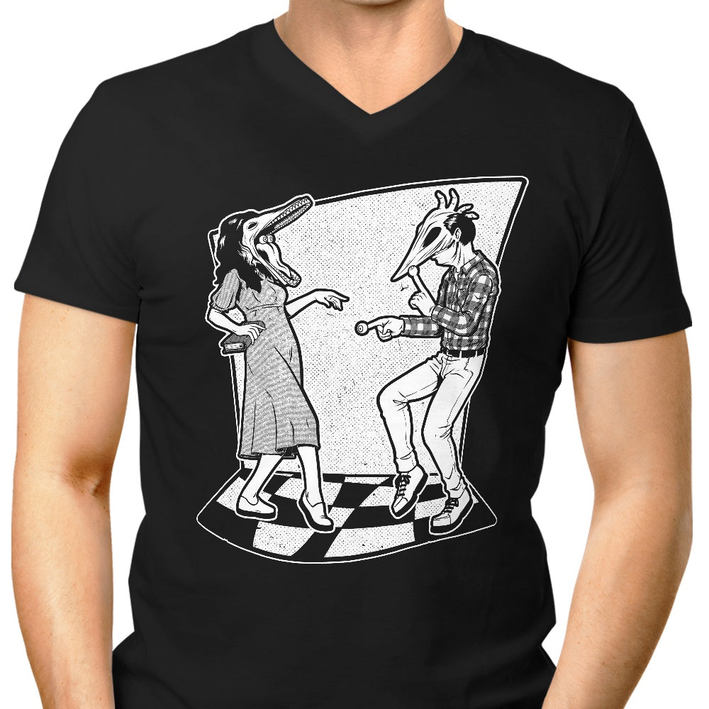 Men's V-Neck T-Shirt for Ghost Couple Dance