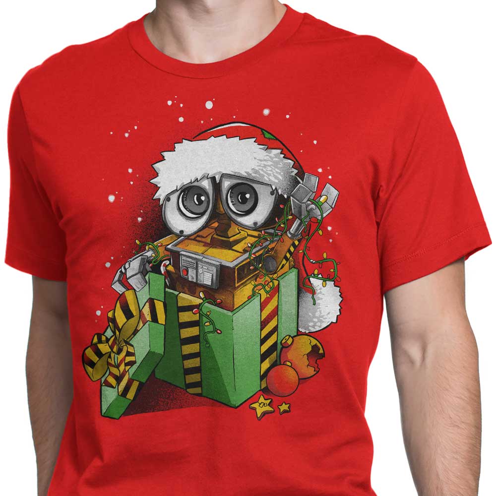 Alemaglia's Christmas Robot-themed Men's T-Shirts in Various Sizes
