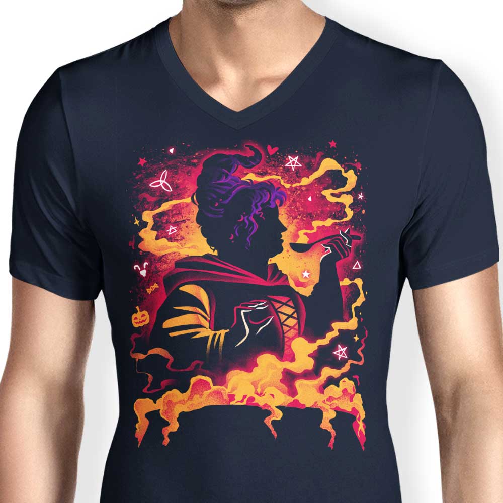 Men's Stylish V-Neck Devouring Witch T-Shirt