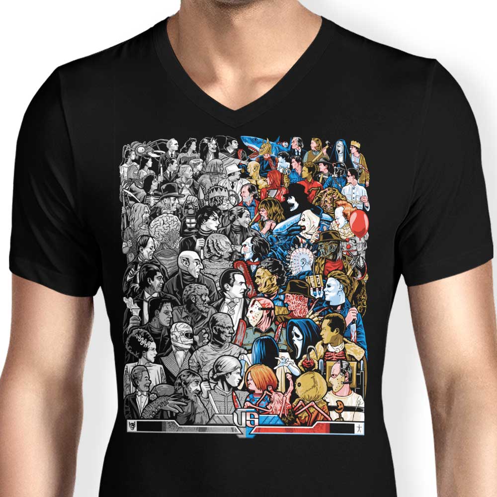 Grayscale vs. Grotesque Style Men's V-Neck T-Shirt