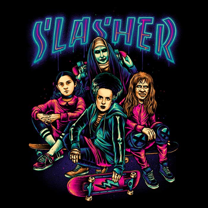 Glitchygorilla Slasher Girls Stylish Men's Ringer T - Shirt Collection
