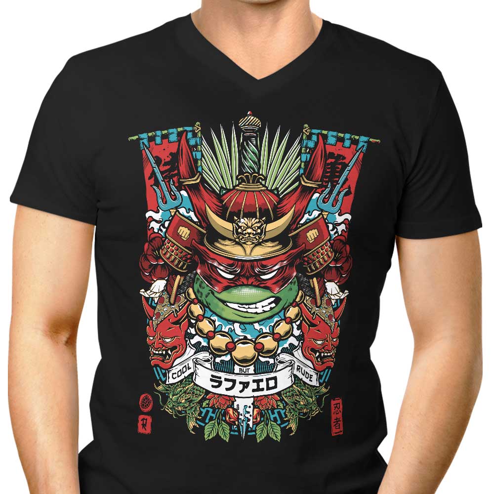 Men's Stylish V-Neck Samurai Brawler T-Shirt